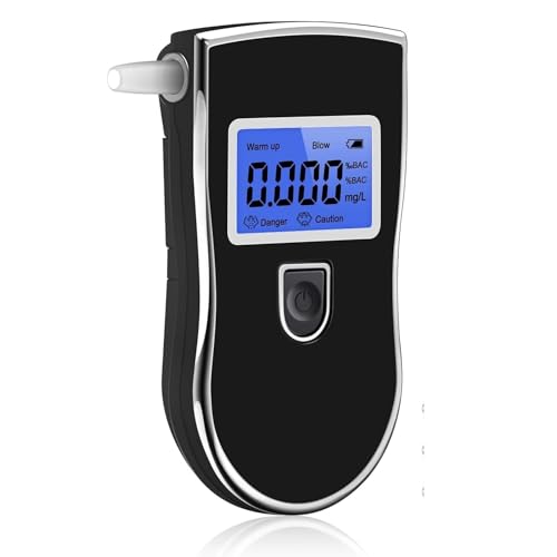Image of Digital Alcohol Tester Breath Analyzer High Accuracy Semiconductor Sensor Breath Tester Police Grade & Fast Result Alcohol Tester with 5 Mouthpieces (Model S-40)