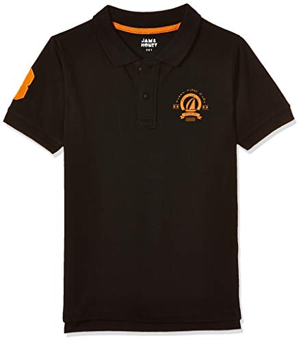Image of Amazon Brand - Jam & Honey T Shirts for Boys | Regular Fit Solid Print Boys Polo | 100% Cotton Half Sleeves Boys Tshirt