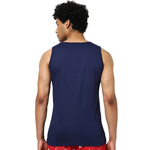 Image of Bewakoof Men's Solid 100% Cotton Vest - Regular Fit, Round Neck, Sleeveless