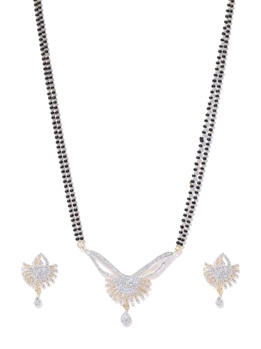 Mangalsutra con cuentas negro y dorado DMZ-1485 collar de latón talla S