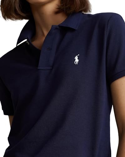 Image of Polo Ralph Lauren Women's Classic Fit Mesh Polo Shirt, Navy, Small