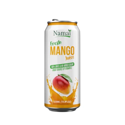 Image of Namai 100% Pure Mango Juice, No Added Sugar, 24 Pack | No Preservatives, Never From Concentrate, 1 Ingredient Only: Mango Juice