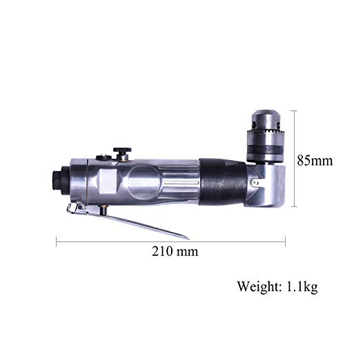 Foret angulaire réversible air comprimé 1,5-10 mm mini argent 2000 tr/min