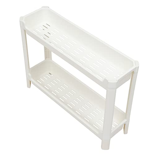 Cabilock 1 Pc Support De Stockage De Crevasse Étagères pour Salle De Bain Support De Tour De Garde-Manger Rangement De Chaussures Blanche Plastique Polypropylène Support Au Sol Cosmétique
