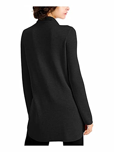 Women's Sweater Small Petite Tunic Solid Black PS2