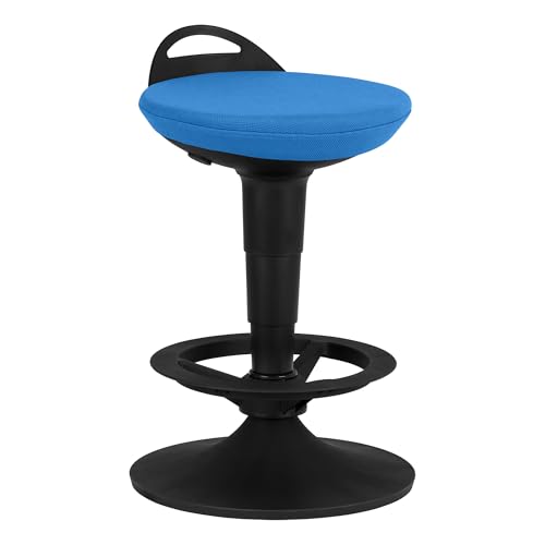Image of Adjustable-Height Padded Lab Stool - Brilliant Blue
