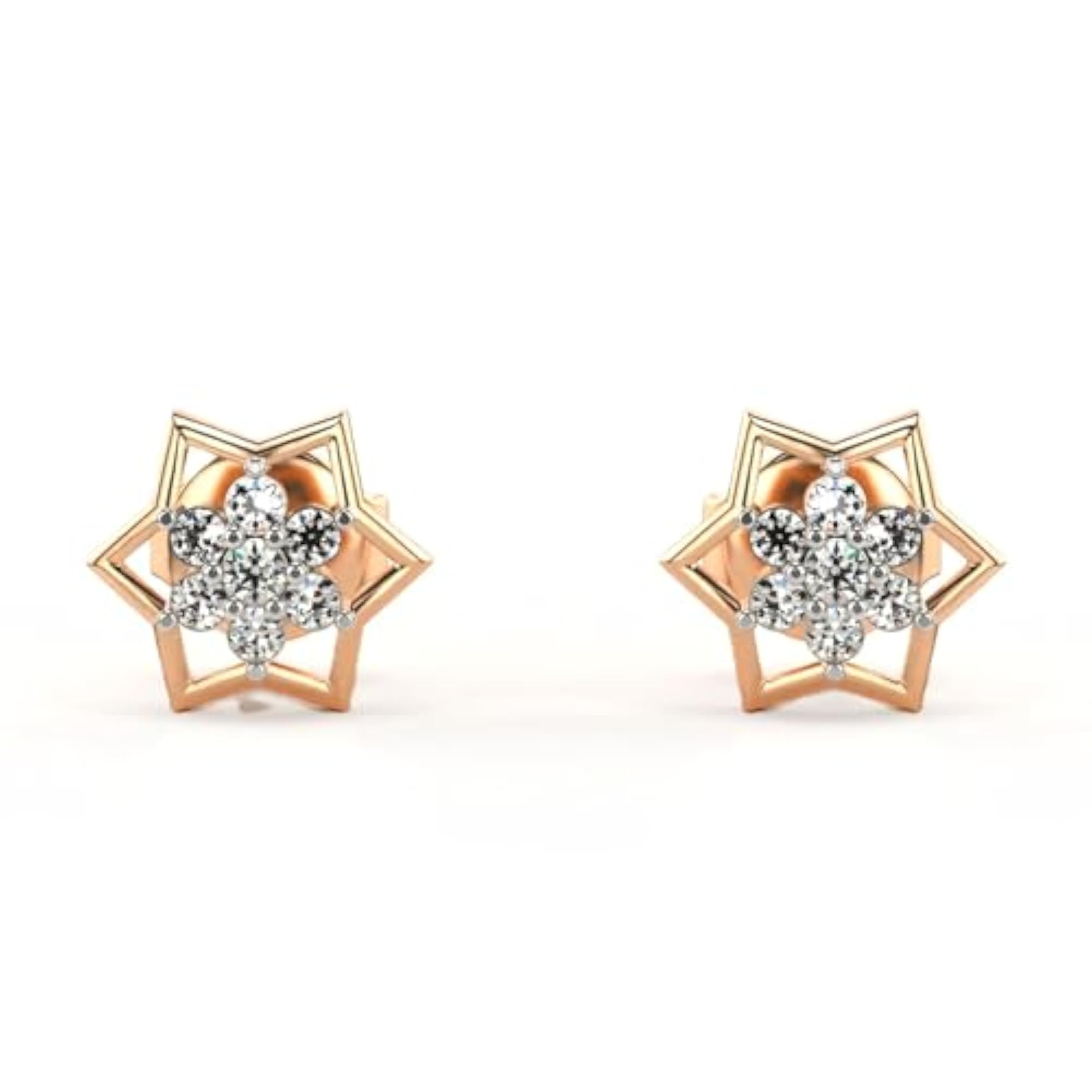 Women's Sterling Silver & Lab Grown Diamond 0.14cts Elegant Earrings