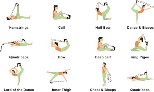 izzila stretching strap with loops and detachable foot  adjustable yoga strap for flexibility calf amp hamstring stretcherfor body flex stretching improve strength