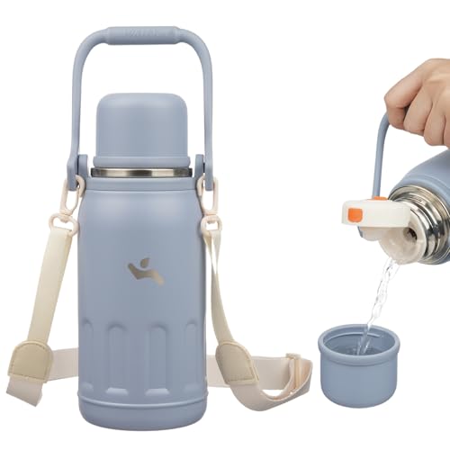 Image of Konokyo 27oz Thermos for Cold Drinks, Insulated Water Bottle, Blue Haze
