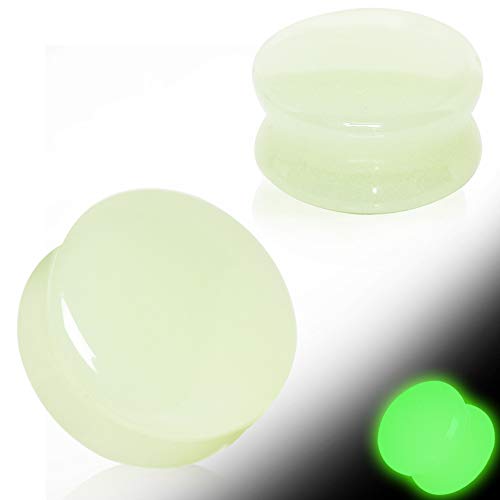 Pierced Owl - Natural Glow in the Dark Moonstone Saddle Plugs, Sold as a Pair2