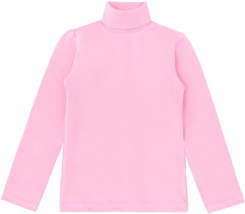 Image of Lilax Girls' Basic Long Sleeve Turtleneck Cotton T-Shirt