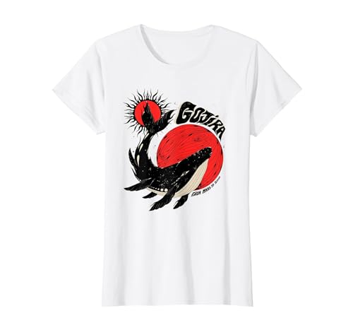 Image of Gojira Whale Sun Moon T-Shirt, Women, White, X-Large