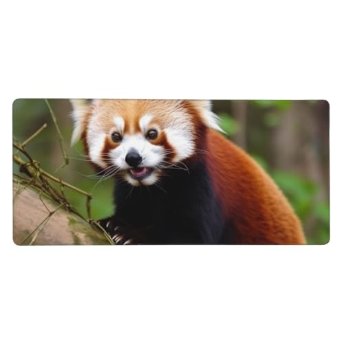 Grand tapis de souris de jeu pour le travail à la maison et gaming décor petit panda rouge