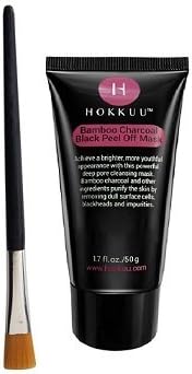 World's Best PEEL-OFF MASK for blackhead removal Brush included! Natural BAMBOO CHARCOAL black head remover leaves face light, soft and fresh. Apply to nose or entire face for clean pores.