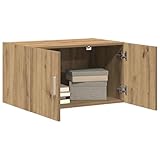 vidaXL Armario de pared Artisan en roble de 70 x 42.5 x 40 cm. Madera contrachapada. Almacenamiento con doble puerta. Aparador para comedor y cocina. Buffet rústico. Consola de madera, mueble modern