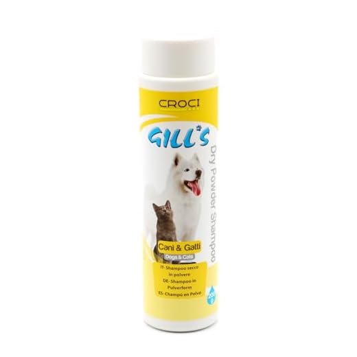 Croci Gill'S - Shampoing Sec en Poudre pour Chiens et Chats, Dégraisse Le Pelage sans Rinçage et sans Eau, 200 g