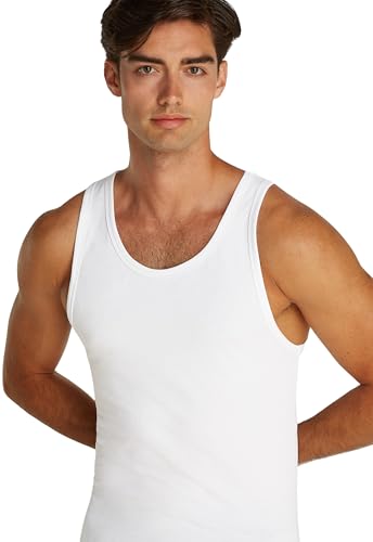 Calvin Klein Débardeurs Lot de 3 Homme avec Col Ras-du-Cou, Blanc (White, White, White), XXL