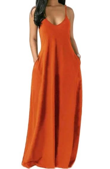 Sukienka damska podkreślająca figurę letnia Solid Color Deep V Sling sukienka