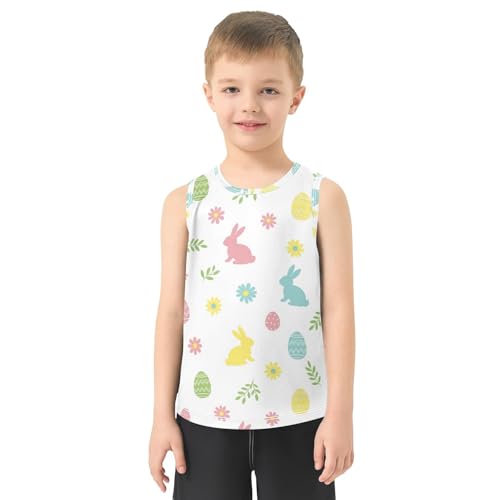 J JOYSAY Colorful Rabbit Flower Boys Tank Top Sleeveless Muscle Shirts Quick Dry Sport Workout Active Kids T-Shirts 3-15T2