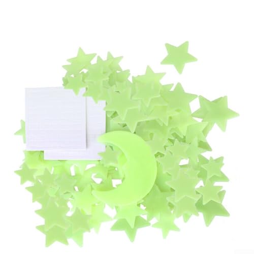 Stickers Glow In The Dark Estrellas Y Luna Para Pared