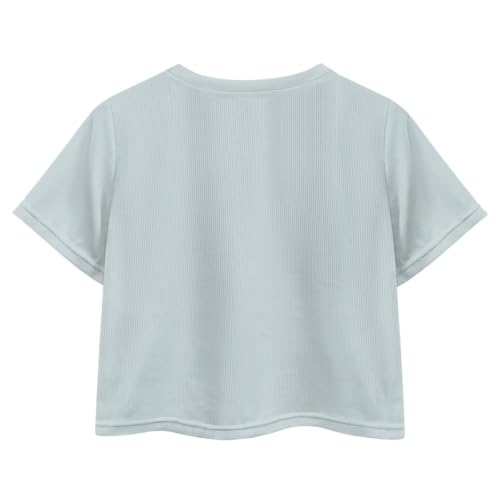 Image of Cute Crop Tops for Girls Short Sleeve Summer T Shirts Fashion Graphic Tees Crew Neck Pullover Tee 5-14 Years