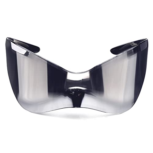 Oversized Futuristic Sunglasses for Men Women Alien Wrap Around Shield Fashion Chic Mask Sun Glasses Shades