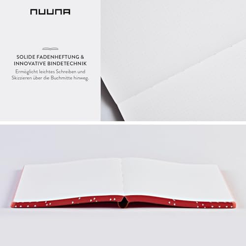 Carnet A5+ nuuna pour projets professionnels | Journal intime durable en cuir rouge - 7