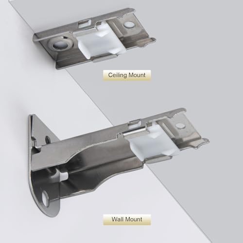 Sliding Aluminum Ceiling Track System for Room Dividers, RV, Bay Windows & Shower Doors – Wall-Mounted, Silent Rail Set (Gray, 105cm/3.44ft)