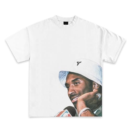 Basketball Legends Custom Graphic T-Shirts | Premium Quality Heavyweight Shirts for Adults & Kids (US, Alpha, X-Large, Regular, Regular, Kobe Bucket/White)