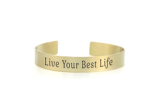 Bracelet or 14k personnalisé pour surmonter le stress avec un mantra positif