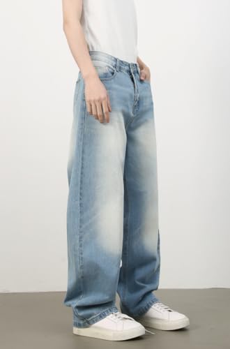 2025 Men's Wide Leg Baggy Jeans Y2K Vintage Barrel Denim Pants Loose Fit Long Skater Trousers Streetwear Y2k Clothes4