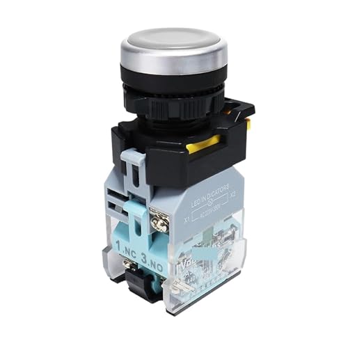Bouton LED blanc 22mm FXB38 avec contact en argent 10A pour un verrouillage stable et durable