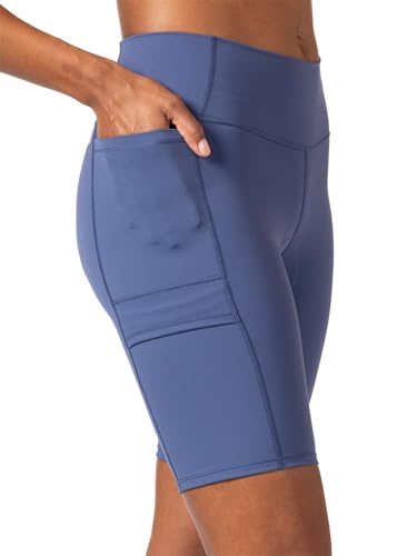 Terry Short feminino acolchoado para ciclismo Cargo com 4 bolsos, compressão moderada, cintura alta,