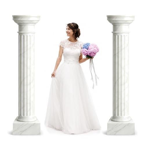BruinBang 2 Pcs 5.6 Ft Roman Columns and Pillars Cardboard Stand Up