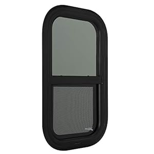 RecPro RV Window | 12″W x 22″H | Teardrop Style | Vertical Sliding | RV Window Replacement | Made in USA