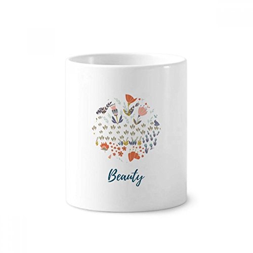Tasse blanche fleur orange pour harmoniser votre salle de bain et ranger vos pinceaux