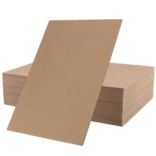 TAICHEUT 40 PCS A4 MDF Wood Boards for Crafts, 300x210x2mm Medium Density Fiberboard Wooden Sheets for Carving, Painting