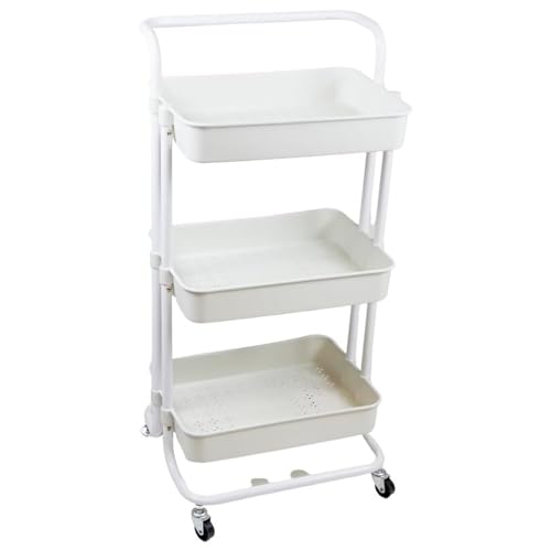 Carrinho de armazenamento – Rack organizador utilitário com 3 camadas, carrinho de arte artesanal, p