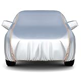 Premium-Material: Die Fahrzeugabdeckung besteht aus einem 210D-Oxford-Tuch, und die Oberfläche ist wasserdicht.Es kann 100% wasserdicht sein ohne Durchdringung.Das hochreflektierende Material hat einen guten Sonnenschutz und den UV-Widerstand, der sicherstellen kann, dass das Auto in heißem Sommer kühl ist.Dicke Wattescholle schützt den Autolack und ist dauerhafter.