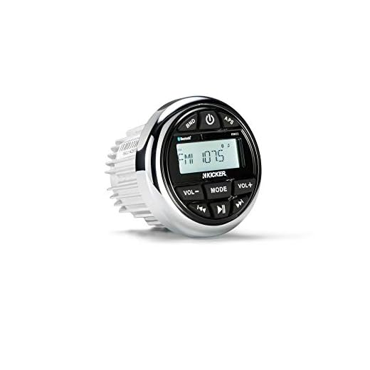Kicker 46KMC2 Weather-Resistant Marine Grade Gauge Mount Media Center Receiver with Bluetooth Capability
