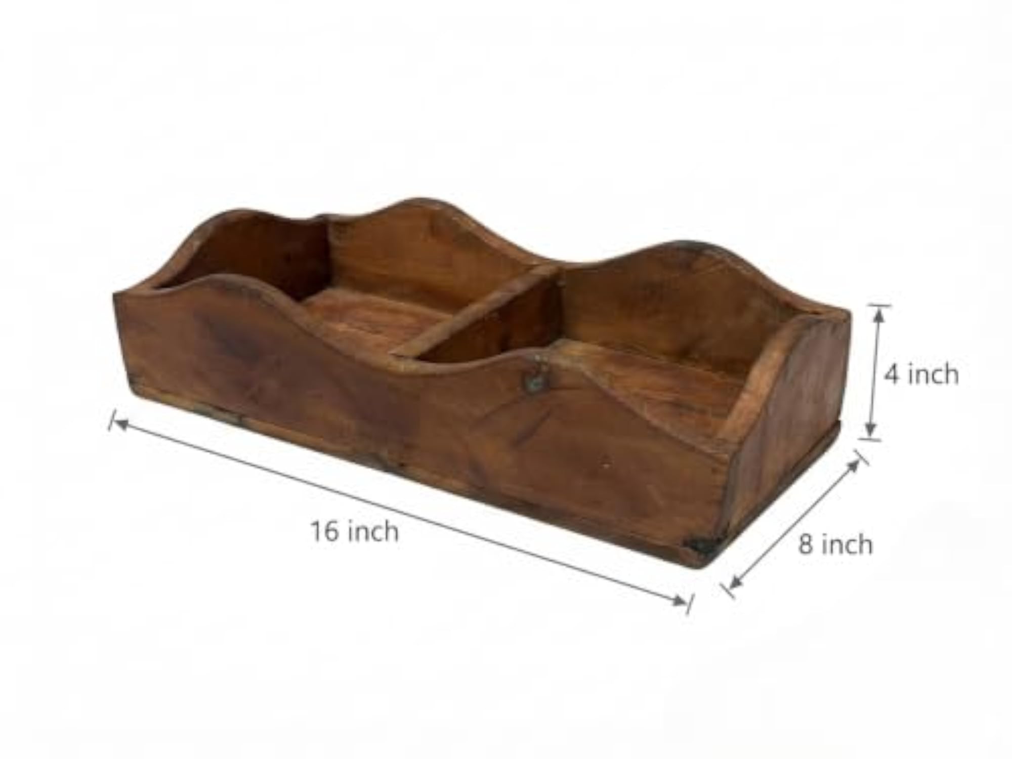 Scalloped 2-Compartment Decorative Tray