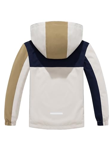 Boys Girls Lightweight Rain Jacket Mesh Lined Hooded Raincoat Water-Resistant Windbreaker for Kids2