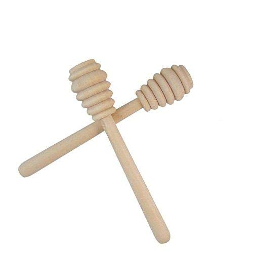 Honey Dipper Sticks, 2Pcs Wooden Portable Honey Spoon Stick