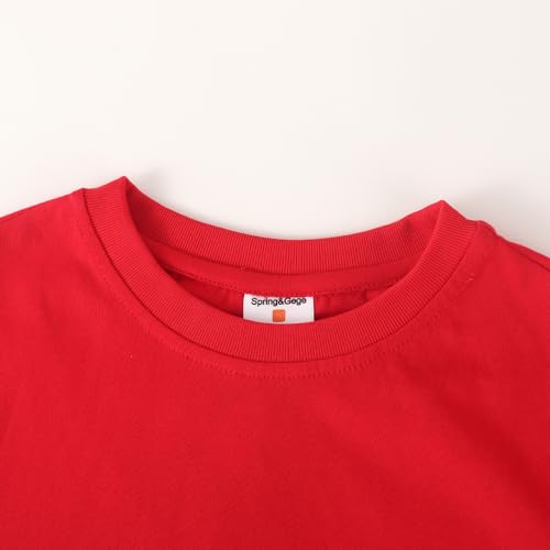 Spring&Gege Boys Heavyweight Soft Cotton Short Sleeve Crewneck T Shirts(5-14 Years)3