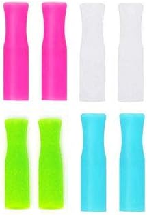 Miniatura 2 de Ezprogear Pajitas anchas reutilizables de acero inoxidable de 0.315 in de ancho (0.31 pulgadas) para batidos y batidos con puntas y bolsa de lona (4