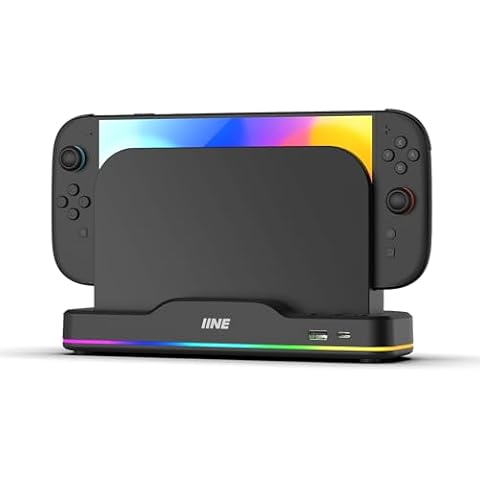 IINE Cooling Fan for Switch 2, Dual-Fan Cooling with Adjustable RGB Lighting, USB Expansion, Plug & Play Dock Cooler for Enhanced Console Performance (Dock Version) Cover