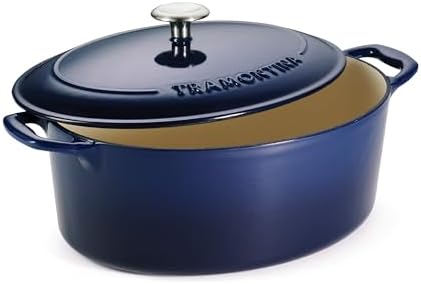 Tramontina Bestow Enameled Cast Iron Dutch Oven Pot with Lid, Round 5.5-quart, Blue - Thumbnail 2