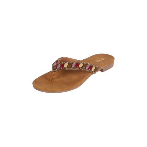 Image of Metro Women Synthetic Embellished Ethnic Casual Slip-on Sandal