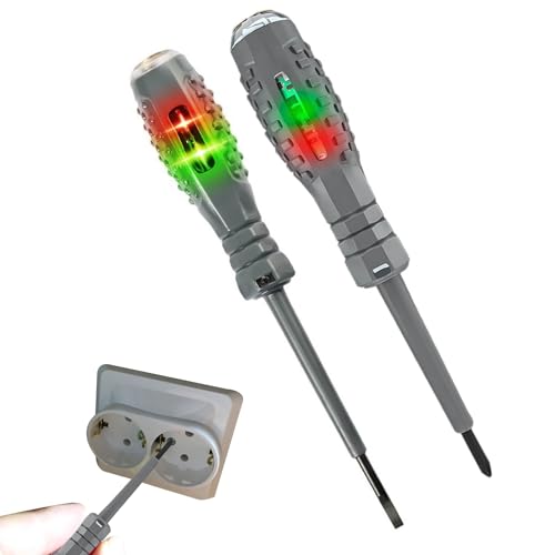 Spannungsprüfer, Destornillador Comprobador de Tensión, Bolígrafo Probador,Destornillador Eléctrico de Prueba,2 en 1 Detector de Electricidad
