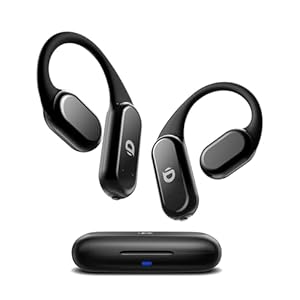 True Wireless Bone Conduction Earphones, OWS Open Ear Headphones with Earhooks, Bluetooth 5.3, Up to 60H Playtime with Case, IP68, AAC/SBC, for Cycling Yoga Workouts